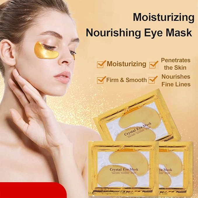 30 Pairs Lip Mask & 24K Gold Gel Eye Masks,Crystal Collagen Eye Patches for Puffy Eyes,Moisture Lip Care Mask Reducing Fine Lines,For Anti-Ageing & Anti Chapped,Effectively Nourishes the Lip&Eye Skin-FemmiqueWomen