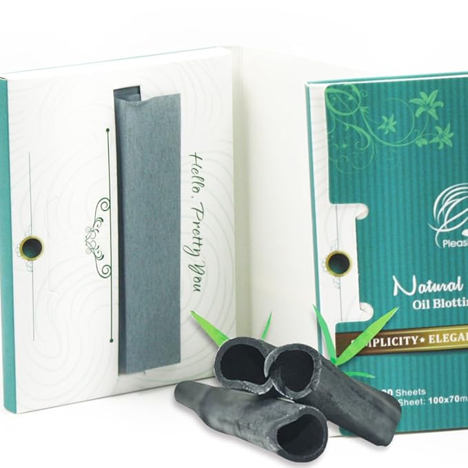 Premium Facial Oil Blotting Paper, 200 Counts - Natural Bamboo Charcoal Face Blotting Sheets, Easy Take Out Design - Top Handy Oil Absorbing Tissues - Oily Skin Care or Make Up Must Have!-FemmiqueWomen