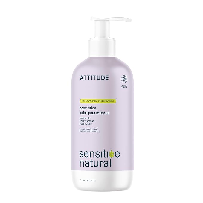 ATTITUDE Body Lotion for Sensitive Skin with Oat, EWG Verified, Dermatologically Tested, Vegan, Chamomile, 16 Fl Oz-FemmiqueWomen