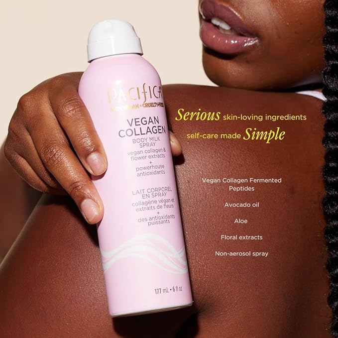Pacifica Spray Lotion for Body - Vegan Collagen Body Milk Spray – Hydrating Moisturizer Mist Fast-Absorbing Instantly Hydrates & Softens Skin Jasmine & Vanilla Natural Scent Clean Beauty Non-Aerosol-FemmiqueWomen