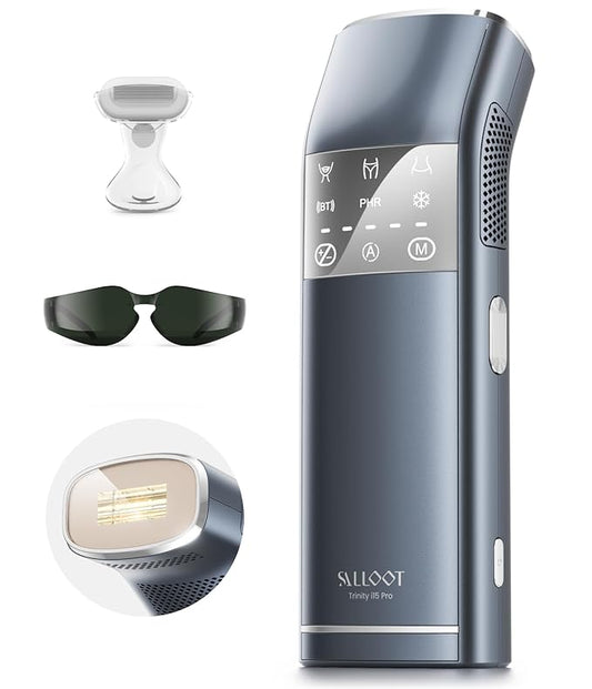 IPL Laser Hair Removal for Men, Dual Lights 100W, 35°F Sapphire Ice-Cooling, Quadruple-Pulse PHR Mode for Stubborn Hair, at Home Hair Removal Device for Armpits, Chest and Leg-FemmiqueWomen