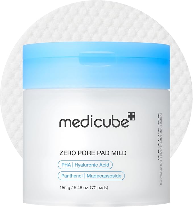 Medicube Zero Pore Pads Mild 2.0 (70 units) - Gentle Calming Toner Pads for Exfoliation, Minimizing Pores, and Blackhead Removal with PHA - Ideal for All Skin Types - Korean Skin Care-FemmiqueWomen