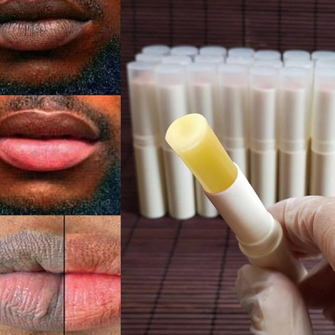 2PCS Handmade Plant lip balm Pink Lips Serum Brighten Dark Lips Bleaching Essence Lip Balm Repair Fine Lines Brighten Moisture Exfoliator Lip Care (Yellow)-FemmiqueWomen