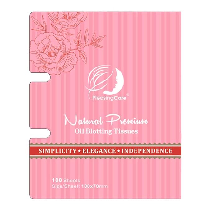 Oil Blotting Paper Sheets, 100 Counts, Natural Rose Facial Oil Absorbing Face Blotting Sheets - Take Only 1 Piece Each Time Design - No Waste and Easy to Carry in Pocket (Rosy - 1 Pack)-FemmiqueWomen