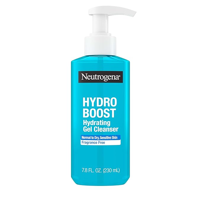 Neutrogena Hydro Boost Face Wash, Fragrance Free, Hydrating Facial Cleanser with Hyaluronic Acid, Daily Foaming Face Wash & Makeup Remover, Hypoallergenic Gel Cleanser, 7.8 fl. oz-FemmiqueWomen