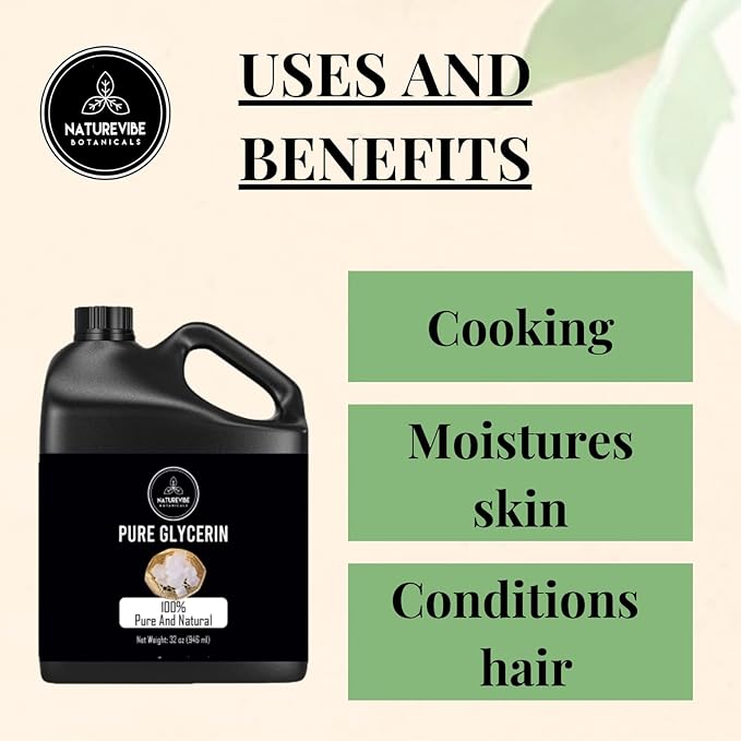 Naturevibe Botanicals Glycerine Liquid Oil 32 Ounces | 100% Pure and Natural | Great for Skin Care and Hair Care-FemmiqueWomen