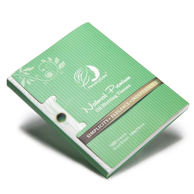 Natural Green Tea Oil Absorbing Tissues - 200 Counts in 2 Pack, Premium Face Oil Blotting Paper - Take 1 Piece Each Time Design - Large 10CM Oil Absorbing Sheets, No Waste and Easy to Carry in Pocket!-FemmiqueWomen