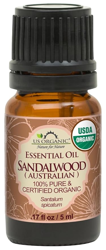US Organic 100% Pure Sandalwood Essential Oil, USDA Certified Organic, Steam Distilled, Santalum Spicatum, Premium Quality, Woody Scent, Ideal for Diffuser, Massage & Skincare, from Australia (5 ml)-FemmiqueWomen