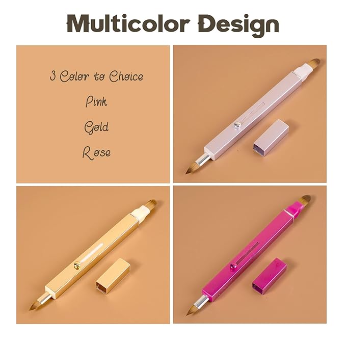 Lip Applicator Brush - 3 Pack Exquisite Professional Dustproof Retractable Lip Brush - Makeup Lipstick Lip Gloss Applicators (Pink Red Gold)-FemmiqueWomen