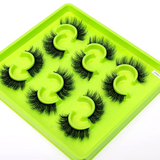 HBZGTLAD 6 Pairs Fluffy False Eyelashes Natural Faux Mink Strip 3D Lashes Pack(3DQG-114)-FemmiqueWomen