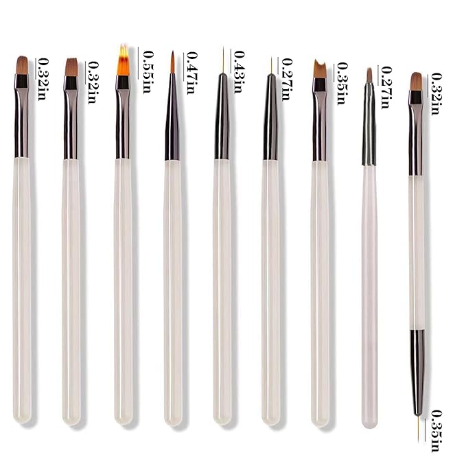 36Pcs Nail Art Brush Set, Acrylic Nail Brushes, Dotting Tools, Liner & Dust Brush, Drawing Pens For Gel Polish, sponge Polishing Rubs, Professional Nail Art Tools For Beginners & Salon Home Use-FemmiqueWomen