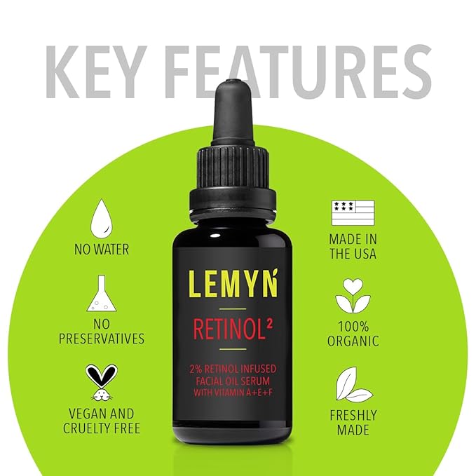 Retinol2 Facial Oil Serum with 2% Advanced Gentle Retinol, Vitamin A+E+F – Freshly Made Anti-Aging, Hydrating, and Firming Formula | 30ml-FemmiqueWomen