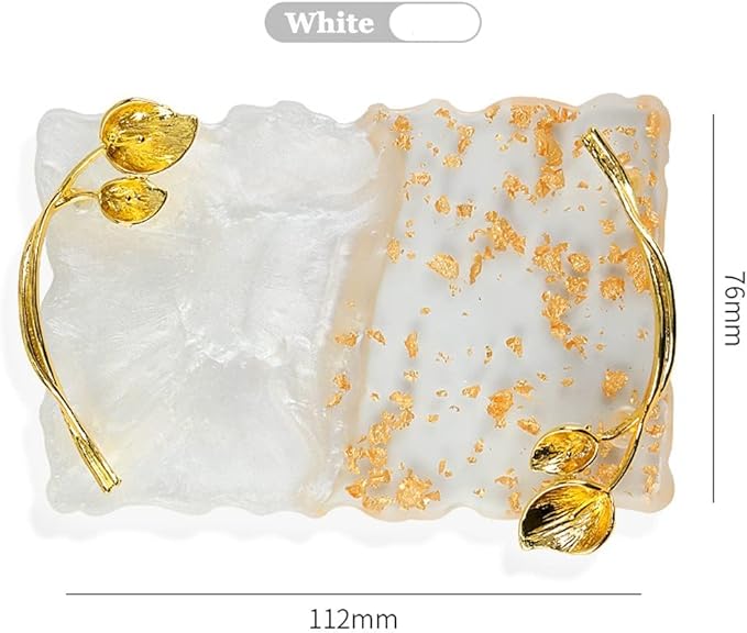 2023 Retro Nail Art Palette, Nail Painting Mixed Color Palette with Leaves Handle, Nail Holder Gel Color Makeup Display Board Pallet (White)-FemmiqueWomen