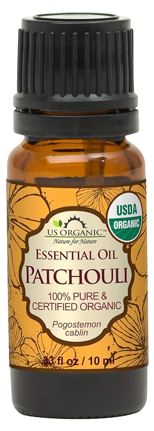 US Organic 100% Pure Patchouli Essential Oil - USDA Certified Organic, Steam Distilled - W/Euro droppers (More Size Variations Available) (10 ml / .33 fl oz)-FemmiqueWomen
