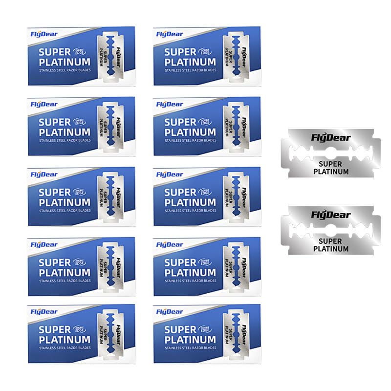 100 Count Double Edge Razor Blades - Men's Safety Razor Blades for Shaving - Platinum Stainless Steel Double Razor Shaving Blades for Men for a Smooth Clean Shave-FemmiqueWomen
