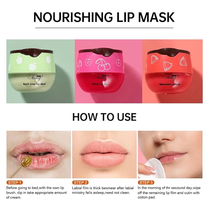 3PCS Bee Lip Balm Honey Pot, Moisturizing Propolis Lip Mask,Hydrating Prevention Dry and Cracked Lip Scrubs Exfoliator,Lip Sleep Mask Reduces Lip Lines Lip Skin Care Products-FemmiqueWomen