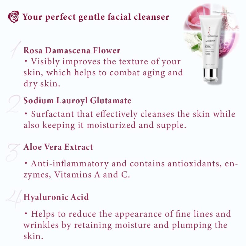 Gentle Foaming Cleanser Daily Face Wash for Unisex Amino Acids Sensitivity-free Perfectly Clean Suitable for All Skin Types, 3.5 Fl Oz-FemmiqueWomen