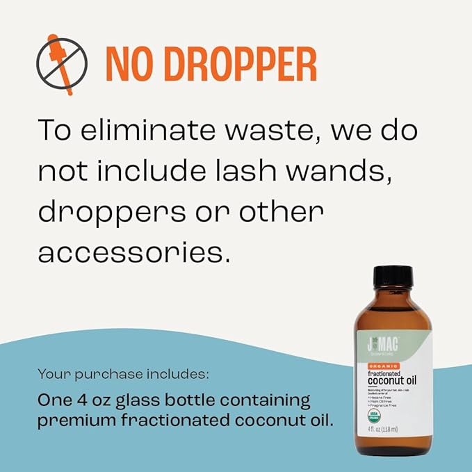 J MAC BOTANICALS Organic Fractionated Coconut Oil (4 oz Glass Bottle) Organic Carrier Oil and moisturizer-FemmiqueWomen