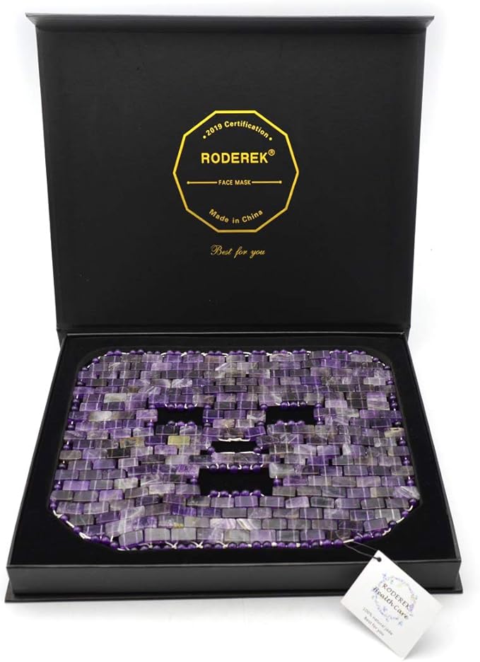 Jade Face Mask, Jade Mask for Relieving Face & Eye Puffiness Migraine, Anti Wrinkle Mask Therapy, Yoga Meditation Tools (Amethyst)-FemmiqueWomen