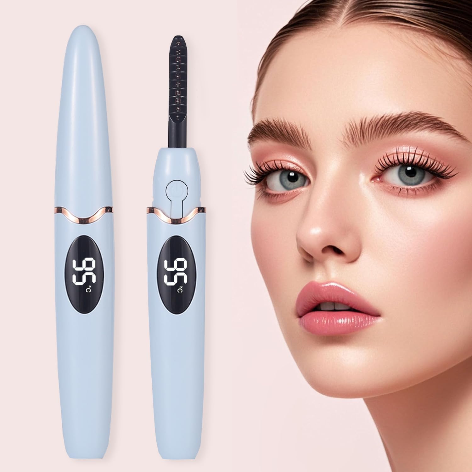 Heated Eyelash Curlers Electric Eyelash Curler with LED Display, 4 Temperature Modes Anti-Burn USB Rechargeable Natural Curling 24H Long Lasting for Women Makeup Tools Gifts-FemmiqueWomen