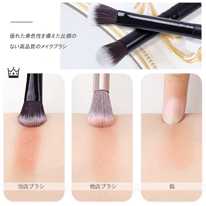 MSQ Eye Makeup Brushes 12pcs Eyeshadow Makeup Brushes Set with Soft Synthetic Hairs & Real Wood Handle for Eyeshadow, Eyebrow, Eyeliner, Blending(Black without bag)-FemmiqueWomen