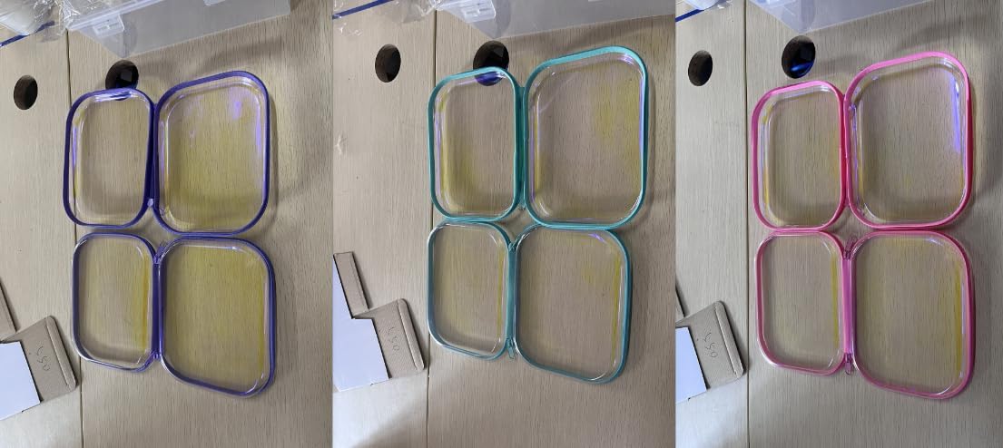 Sanwuta 6 Pcs Clear Hard Zipper Case Pencil Pouches Hard Plastic Zipper Pouches Makeup Bag Transparent Cases for Snacks Plastic Storage Organizer Box for Travel(Holographic,7.87 x 5.9 x 2 Inch)-FemmiqueWomen