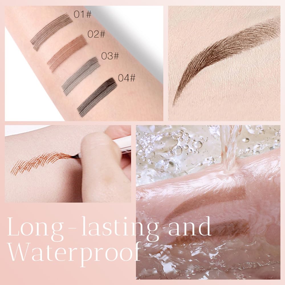 2025 Upgrade Waterproof Brow Pencil with Micro-Fork Tip,3D Magic Eyebrow Pencil 4-Head Split Waterproof Long-lasting Eyebrow Pencil,Natural Makeup Fine Stroke Eyebrow Tattoo Pencils (Dark Brown)-FemmiqueWomen