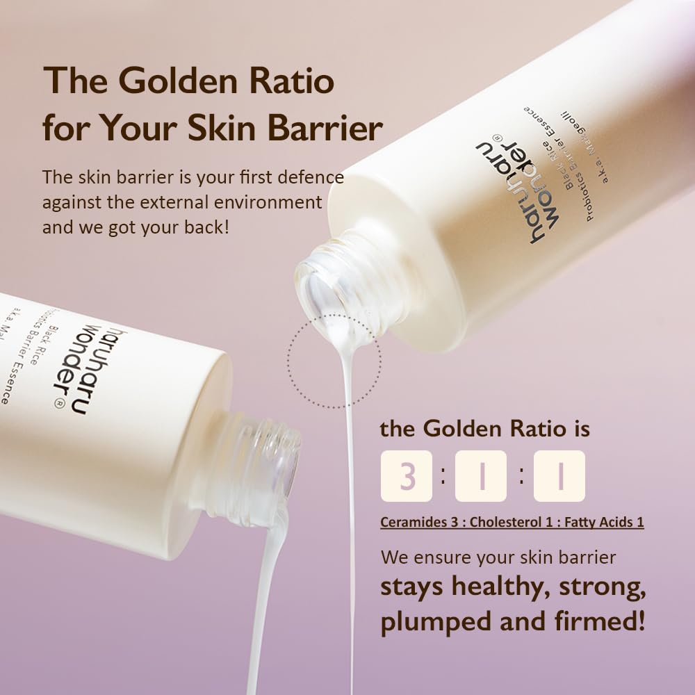 haruharu wonder Black Rice Probiotics Barrier Essence 4.05 fl. oz., Essence Toner to Strengthen Skin Barrier with Ceramides, Fermented Ingredients, Soothing, Moisturizing, Plumping, White-FemmiqueWomen