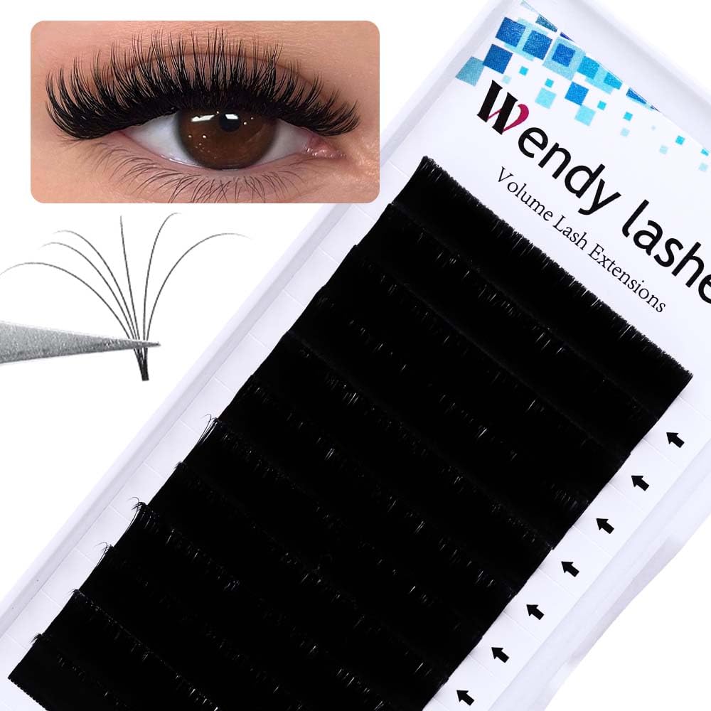 Easy Fan Volume for Lash Artists: Wendy, Handmade Fans for Eyelash Extensions, Self Fanning, Blooming, B-KH, Black, D-0.05-11-FemmiqueWomen