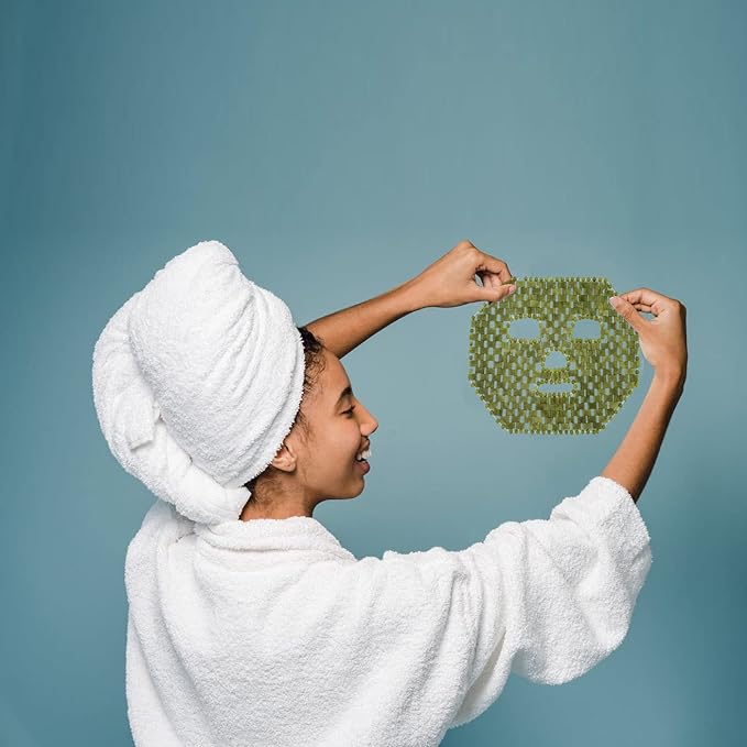 Jade Facial Mask,Natural Stone Jade Sleep Mask,Anti-Aging Jade Eye Mask Massage Tools for Puffy Eyes Dark Circles-FemmiqueWomen