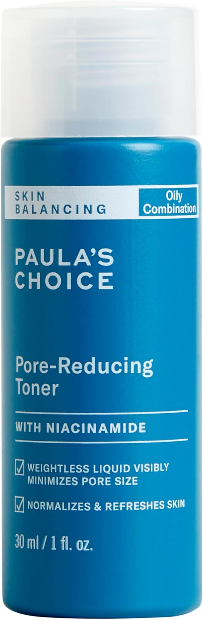 Paula's Choice SKIN BALANCING Pore-Reducing Face Toner for Combination and Oily Skin, Minimizes Large Pores, Controls Oil & Shine, Suitable for Acne-Prone Skin, Travel Size, 1 Fl Oz Bottle-FemmiqueWomen