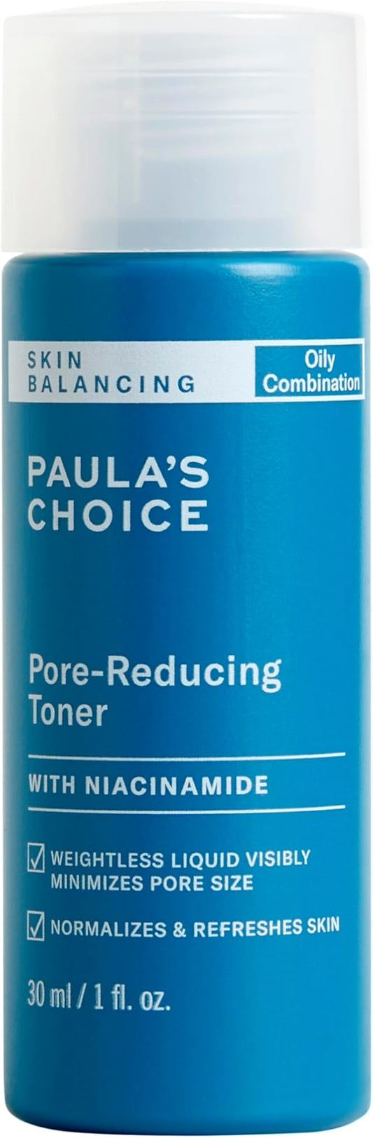Paula's Choice SKIN BALANCING Pore-Reducing Face Toner for Combination and Oily Skin, Minimizes Large Pores, Controls Oil & Shine, Suitable for Acne-Prone Skin, Travel Size, 1 Fl Oz Bottle-FemmiqueWomen
