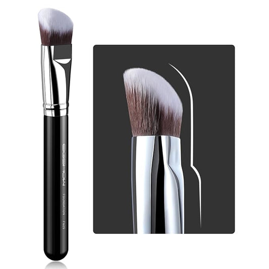 Foundation Brush, EIGSHOW Pro Slanted Brushes Angled Bristles Mask Kabuki Face Brush Perfect for Powder Liquid Cream Buffing Blending (F625)-FemmiqueWomen