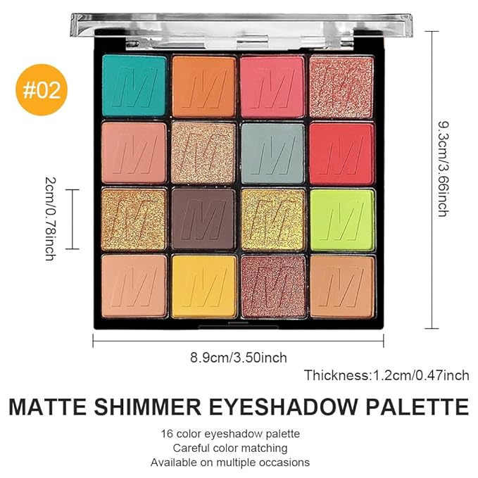 16 Colors Champagne Gold Glitter Matte Shimmer Eyeshadow Palette for Eye Makeup,High Pigmented Brown Eye Shadow Primers Powder Palet de sombras de ojos-FemmiqueWomen