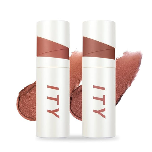 ITY Velvet Matte Finish Lip Stain-Mousse Textured Lip Clay, Conceals Lip Lines, Rich Pigment Lip Tint Lipsticks,2 Pack, 0.14 oz (4g) in Petal, Berrylicious-FemmiqueWomen