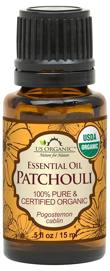 US Organic 100% Pure Patchouli Essential Oil - USDA Certified Organic, Steam Distilled - W/Euro droppers (More Size Variations Available) (15 ml / .5 fl oz)-FemmiqueWomen