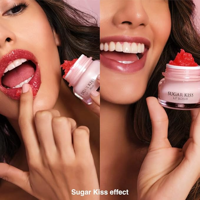 Infinitek Paris Sugar Kiss Watermelon Flavored Lip Scrub 2.4 oz / 68 g - Hydrating Lip Balm, Scrubber Exfoliator, Lip Mask, Lip Repair Treatment & Lightening Exfoliator for Dark Lips-FemmiqueWomen