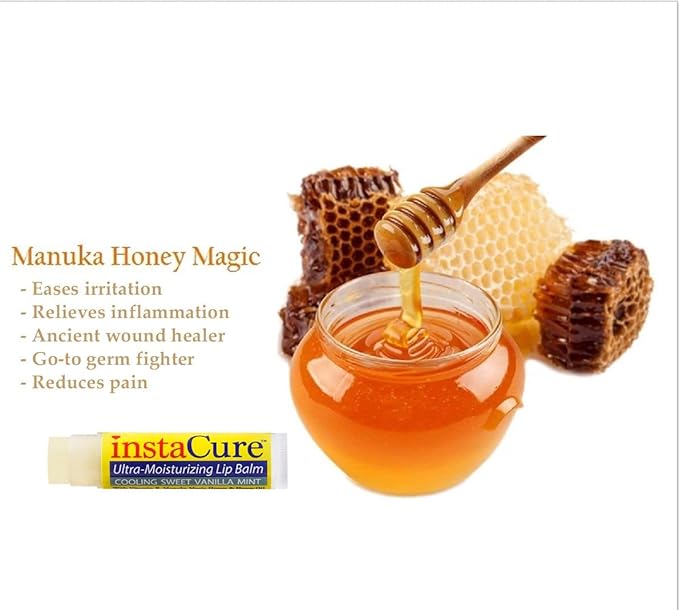 InstaCure Original Nose Balm With Raw Manuka Honey Vitamin E Shea Butter Aloe Vera Oil And Vanilla Mint Ultra-Moisturizing Max Repair/Protective Lip Balm - Fast Relief for Dry Nose & Soreness (3 Pack)-FemmiqueWomen