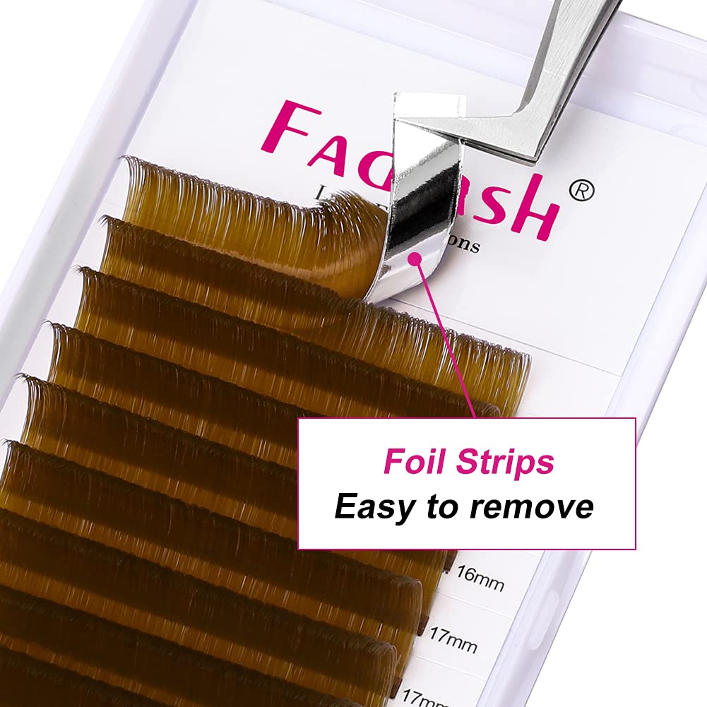 FADLASH Easy Fan Volume Lashes 0.07 D Curl Lash Extensions 8-14mm Mixed Tray Brown Color Easy Fan Lashes Blooming Eyelash Extension Volume (Blond 0.07-D, 8-14mm)-FemmiqueWomen