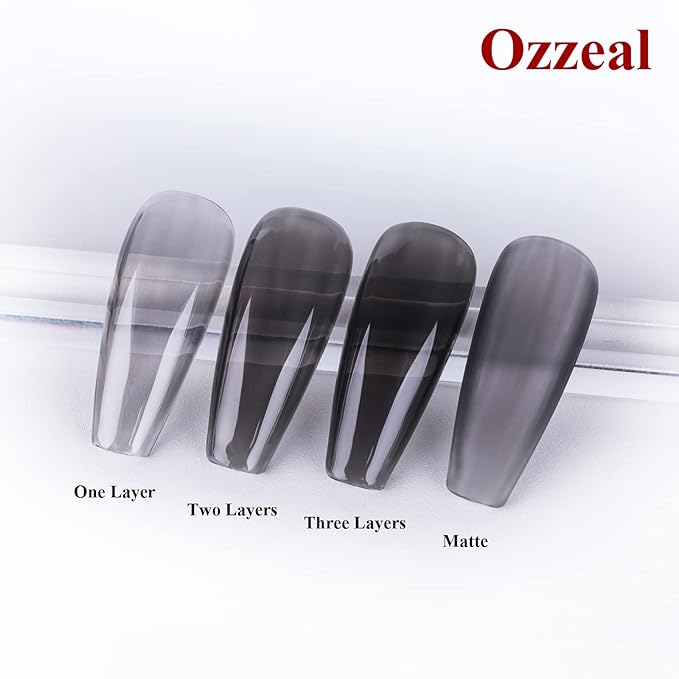 Jelly Gel Nail Polish, Jelly Black Nail Polish Gel Translucent Sheer Spring Summer Neutral Nail Gel Polish Soak off UV LED Light for Nail Art DIY Manicure 0.5 Fl Oz