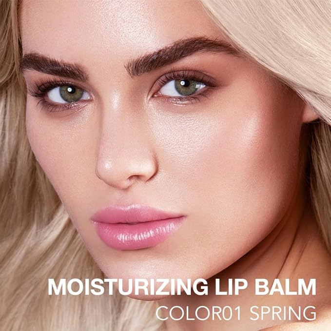 1Pcs Tinted Lip Balm Moisturizing Lipstick – Soft Pale Pink Sheer Hydrating Lip Color for Dry Lips – Nourishing Lip Balm for All Women with a Subtle Natural Scent (S01 Spring)-FemmiqueWomen