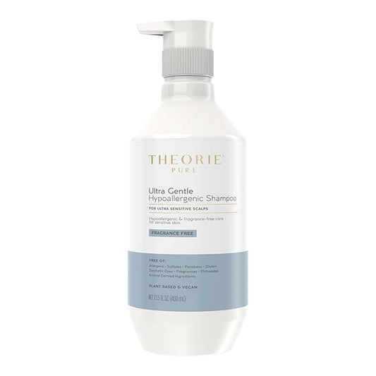 Theorie PURE Ultra Gentle Hypoallergenic Shampoo – Plant-Based & Vegan – Fragrance-Free – Designed for Delicate Scalp Care – Pump Bottle – 400mL-FemmiqueWomen