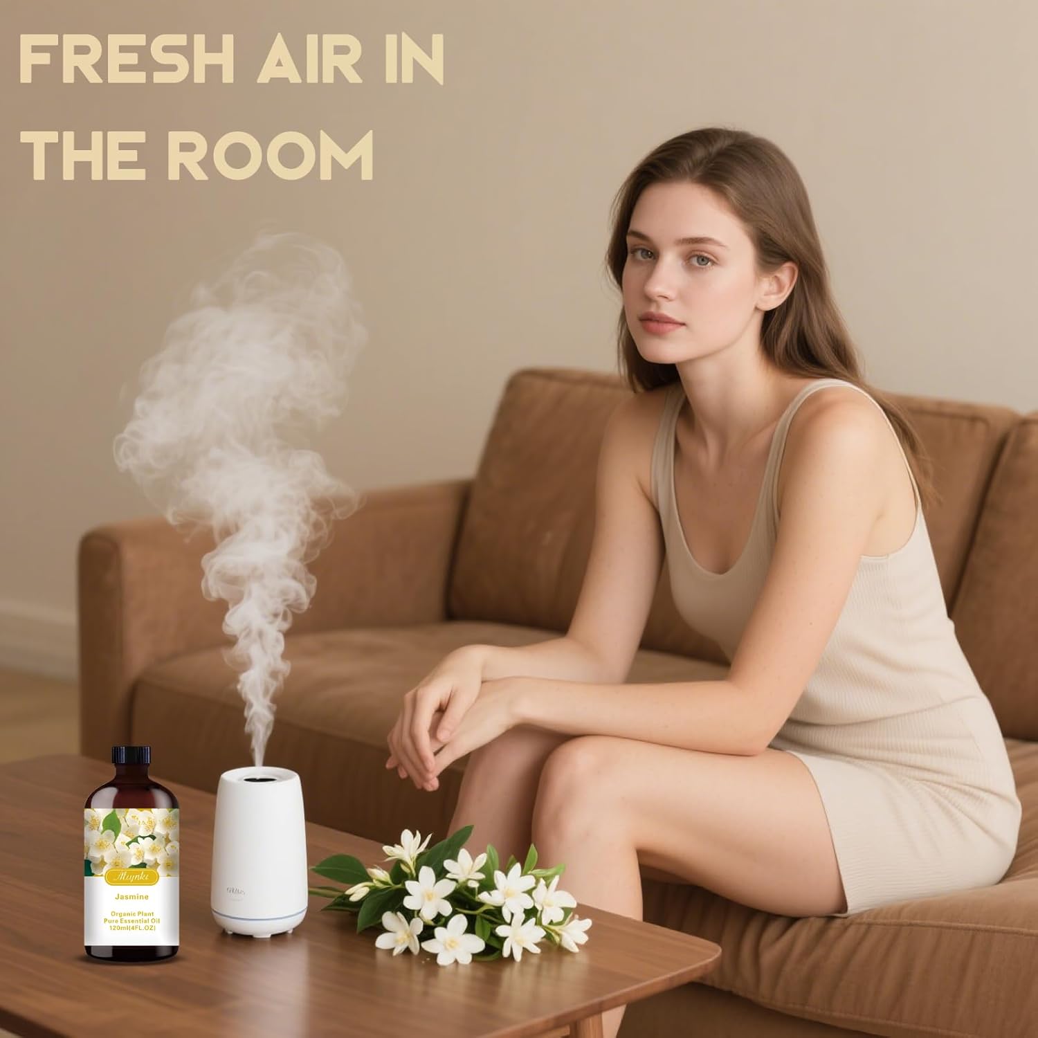 Jasmine Essential Oil-Jasmine Fragrance Oil 4.33oz (130ml)-100% Pure Natural Scent for Diffusers, Candles, Soap Making & Aromatherapy-Relaxing Home & Gift Essential Oil for Bath, Massage-FemmiqueWomen