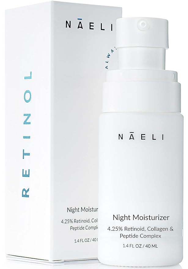 Retinoid Cream - 4.25% Retinol Night Moisturizer for Face & Neck with Collagen, Peptides & Hyaluronic Acid - Anti Aging Wrinkle Cream, Improves Skin Tone & Texture, 1.4 oz-FemmiqueWomen