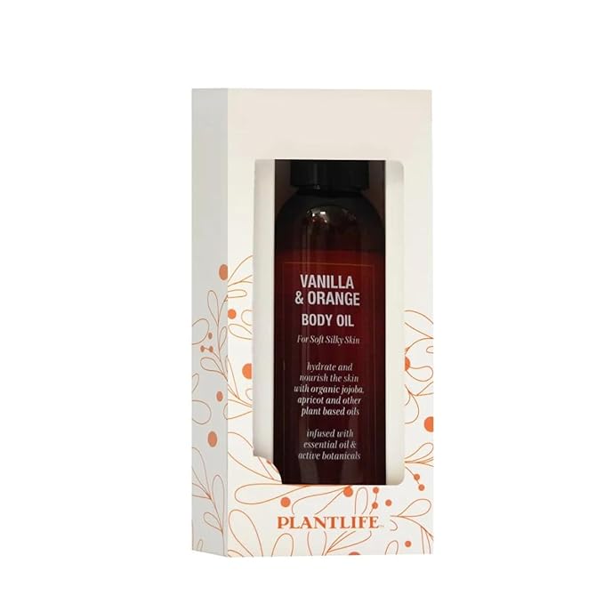 Plantlife Vanilla Orange Body Oil - Formulated for Soft and Silky Skin Using Rich Plant Oils That Absorb and Leave a Light Aroma on the Skin - Made in California 4 oz-FemmiqueWomen