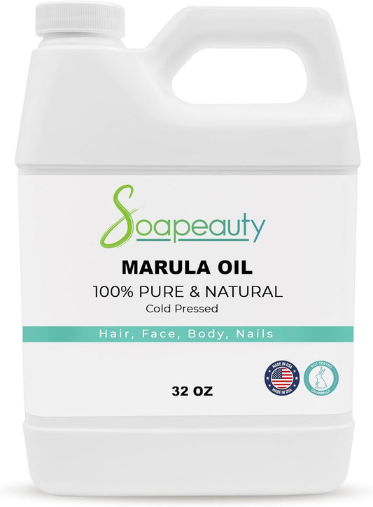 MARULA Oil Cold Pressed Unrefined | 100% Natural Available in Bulk | Carrier for Essential Oils, Face, Skin, Hair Moisturizer, Soap Making | Sizes 2OZ to 7 LBS | (32 OZ)-FemmiqueWomen