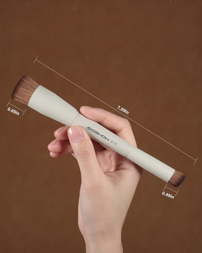 EIGSHOW Foundation and Concealer Brush, Dual Ended Makeup Brush For Flawless Foundation Coverage, Under Eye Concealer, Vegan & Cruelty-free (D110-Beige)-FemmiqueWomen