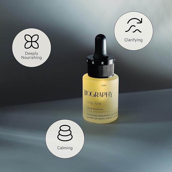 Biography Long June Quieting Face Oil, 13ml- Natural Smoothing & Clarifying Dry Oil. Clarifying, Moisturizing & Hydrating Beauty Facial Oil for Women w/Camellia, Vitamin E & Marula-FemmiqueWomen