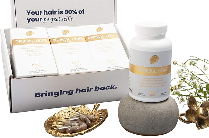 3 PK- 100% Natural Growth Treatment, Reduces Hair Loss, US Patented Formula Proven Effective for Men & Women, 100% Vegan, Non-GMO, 90-Day Supply, 3 Pack-FemmiqueWomen