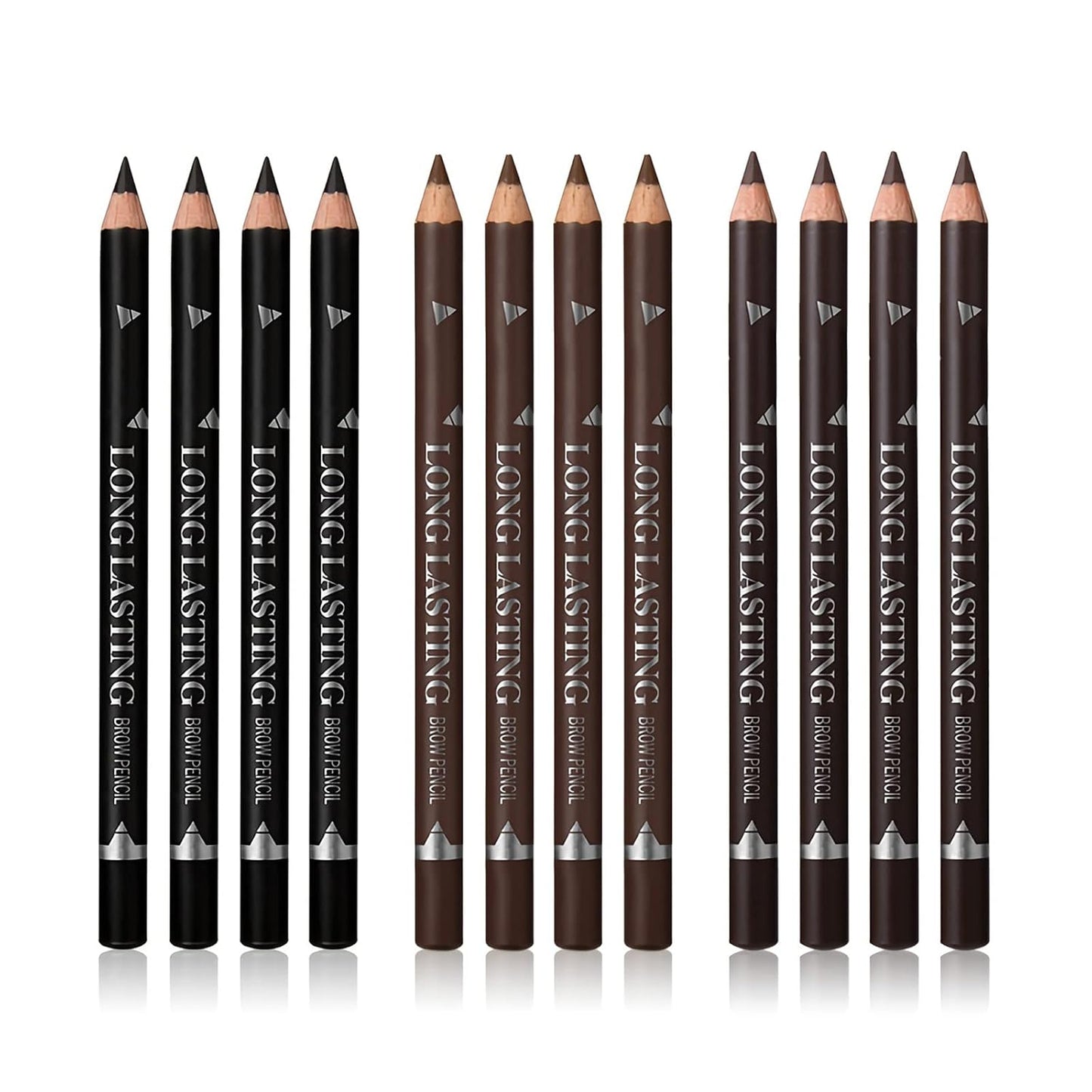 3Colors Eyebrow Pencil Eyeliner Set，Soft Textured Eyebrow Tint Pen，Easy to Color，Long Lasting，Waterproof Eye Brow Pencils for Fills in Sparse Areas and Gaps，Create a Natural Brow Makeup-FemmiqueWomen